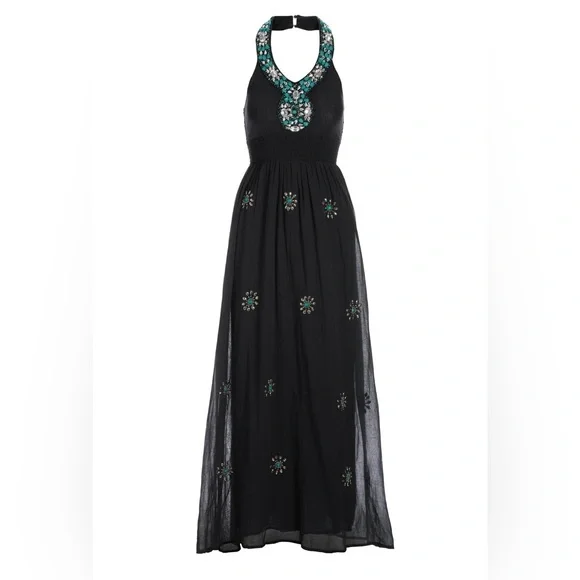 Boston Proper Embellished Halter Maxi Dress brand New XS and S - Picture 2 of 5